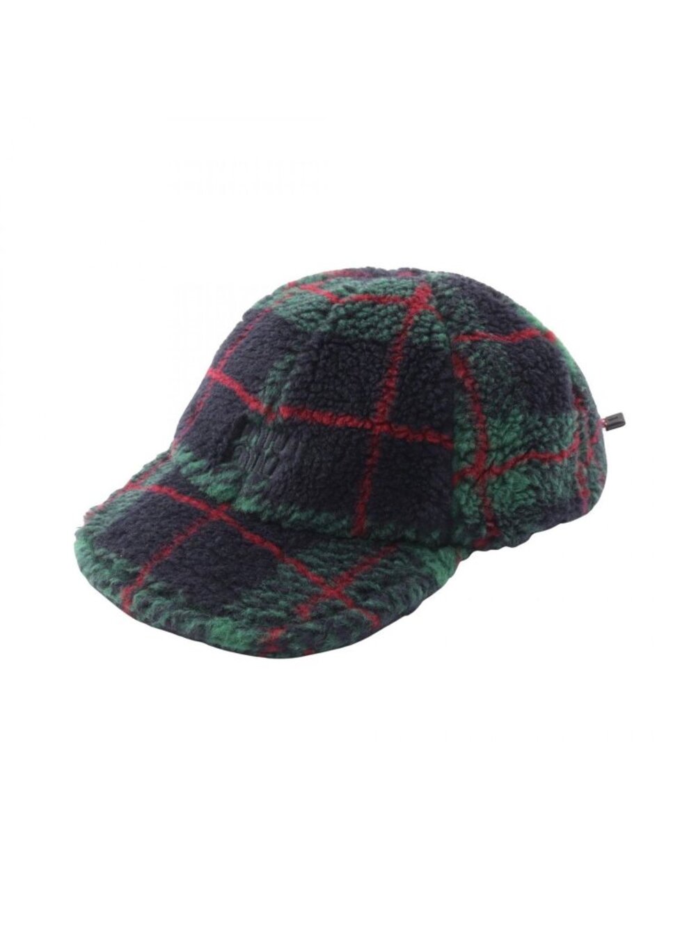 Miu Miu Cap Plaid Logo Embroidery Fleece Navy Wool
